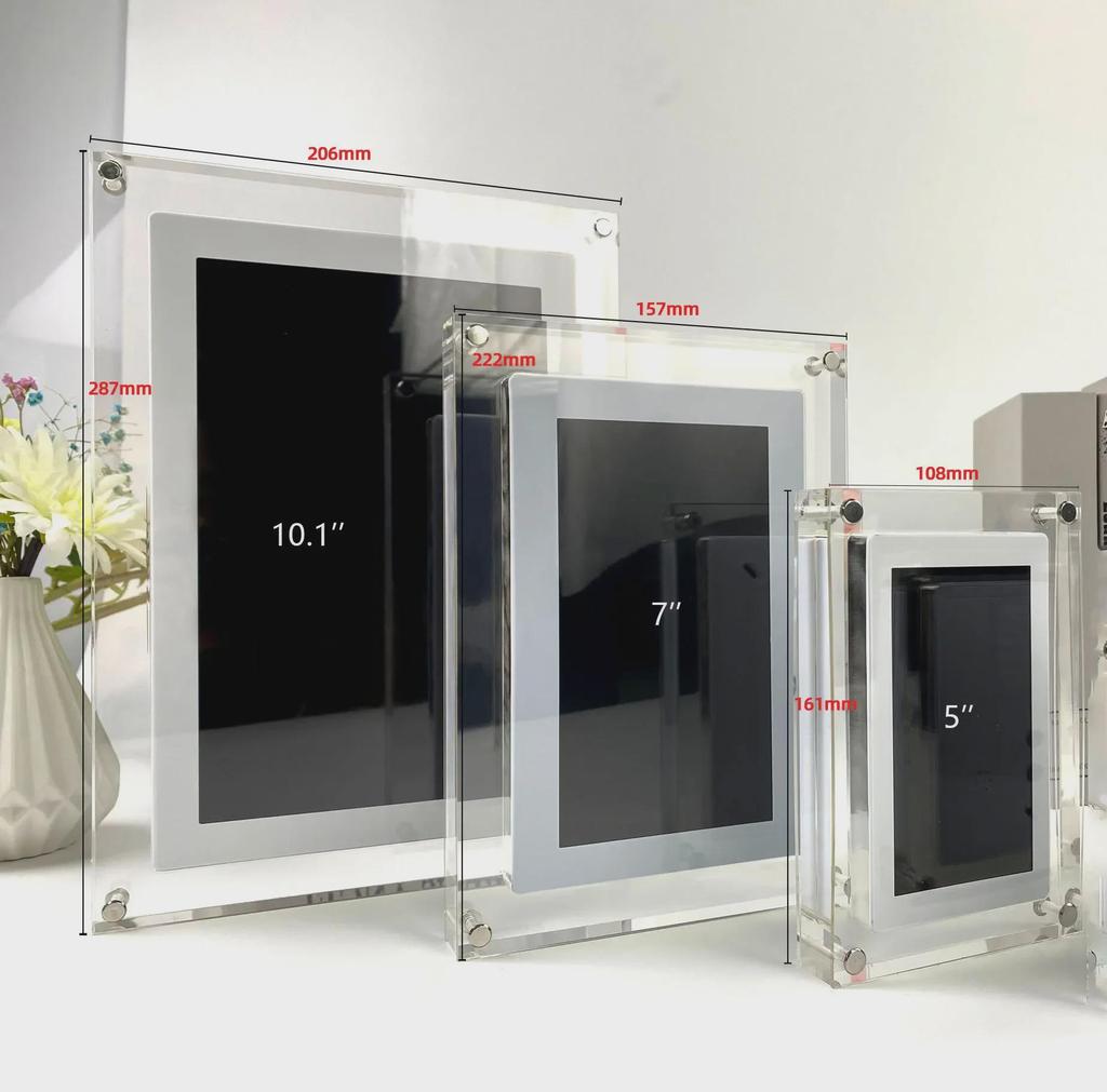 Akrylowa Cyfrowa Ramka na Zdjęcia z Wyświetlaczem 5", 7", 10.1": Odtwarzacz Wideo, Obrazów i Muzyki Cyfrowy Album Fotograficzny NTF