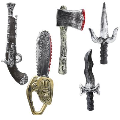Scie à chaîne factice réaliste - Jouet en plastique pour Halloween avec effets de sang, Décoration effrayante pour blagues lors de fêtes dans des maisons hantées