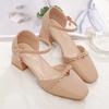 Baotou Sandals Femininity 2025 Spring and Summer New Thick Heel with Versatile Fairy Style High Heels Hollow Single Shoes