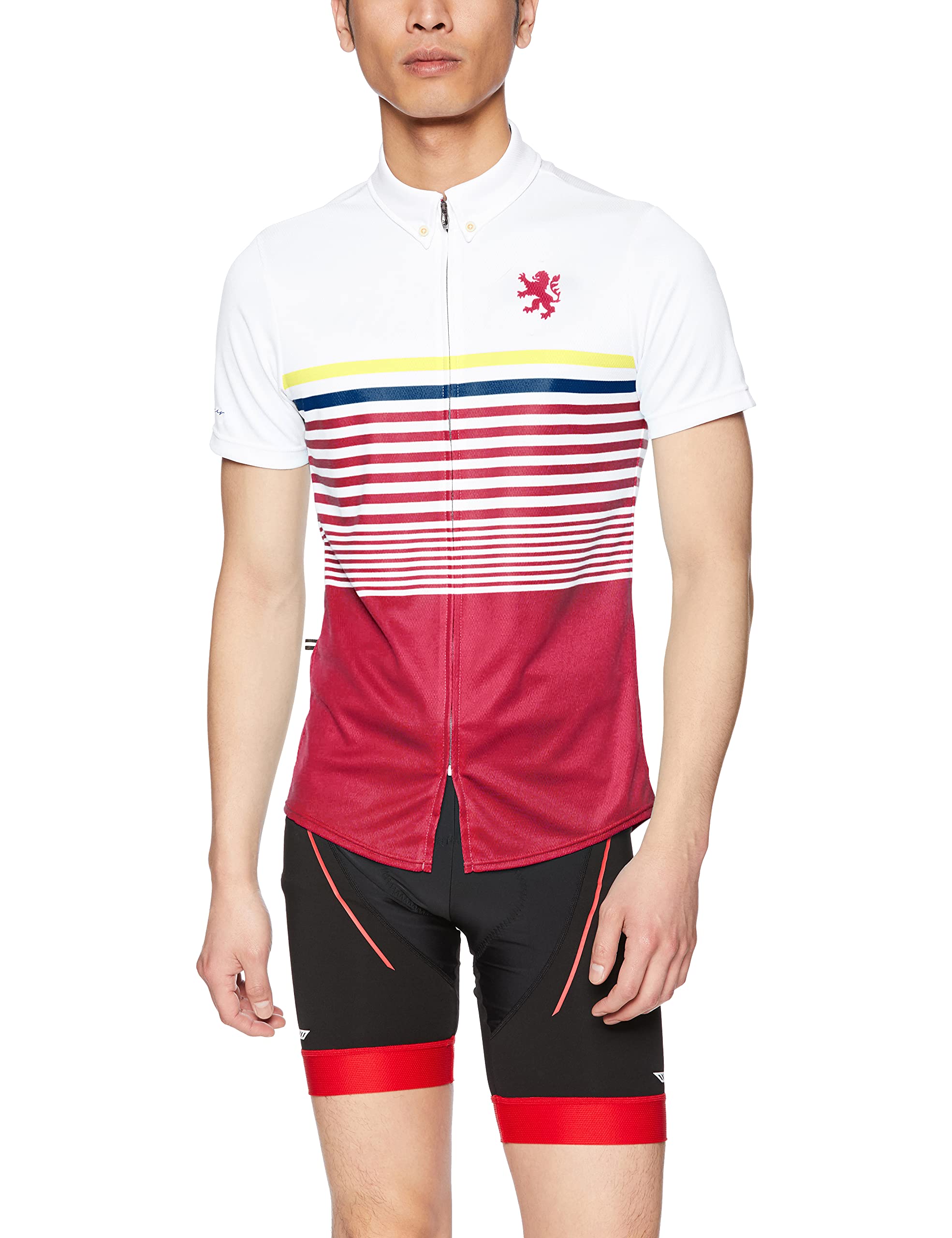 

Kapelmuur Cycling Short Sleeve Jersey Marine Size S to Japanese size Shirt, Stripe, Red, kphs145, Men s/Women s, (equivalent S)