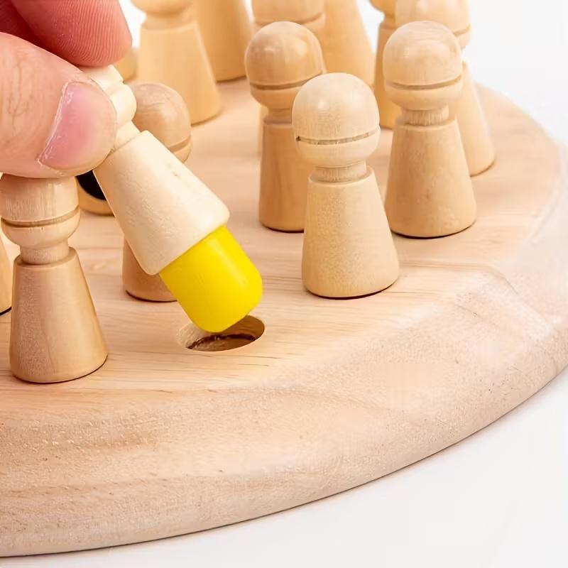 [Wooden Memory Game] Portable Wooden Memory Matching Game 1Set | Family Strategy Board Game for Holiday Gifts and Brain