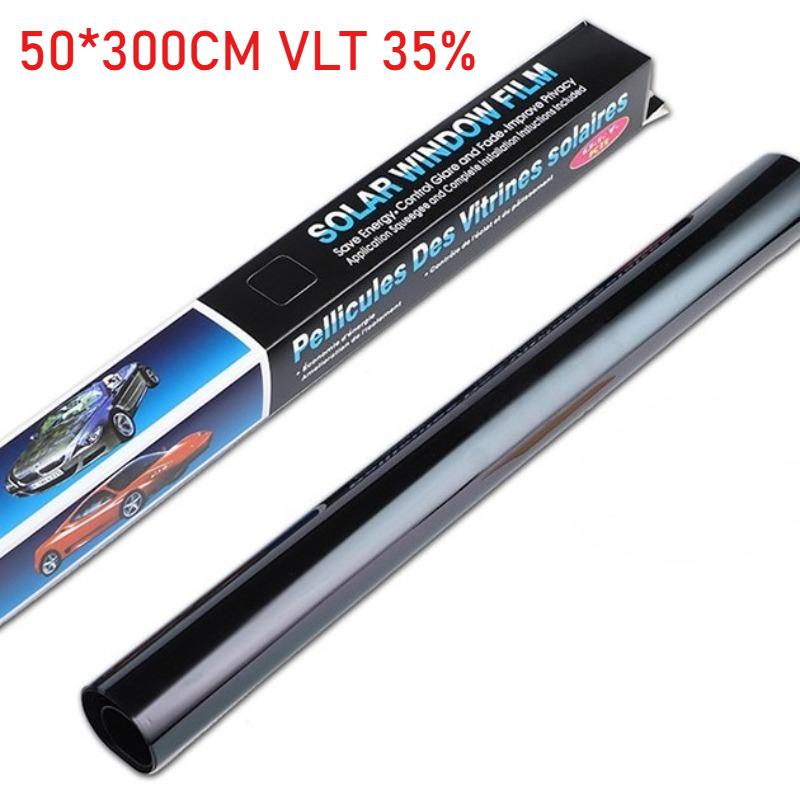 Black Car Window Film 5%/20%/35%/50%/70% VLT Window Tinting Glass Shading Sticker Summer UV Protector Auto Accessories