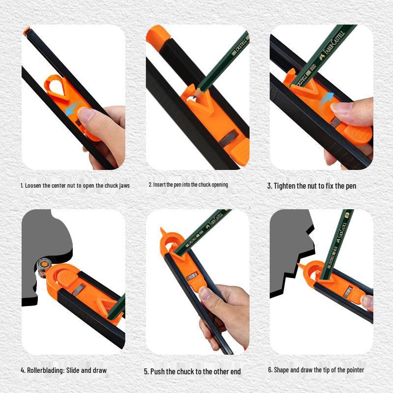 Multifunctional Ellipse Profile Gauge & Contour Ruler for Woodworking