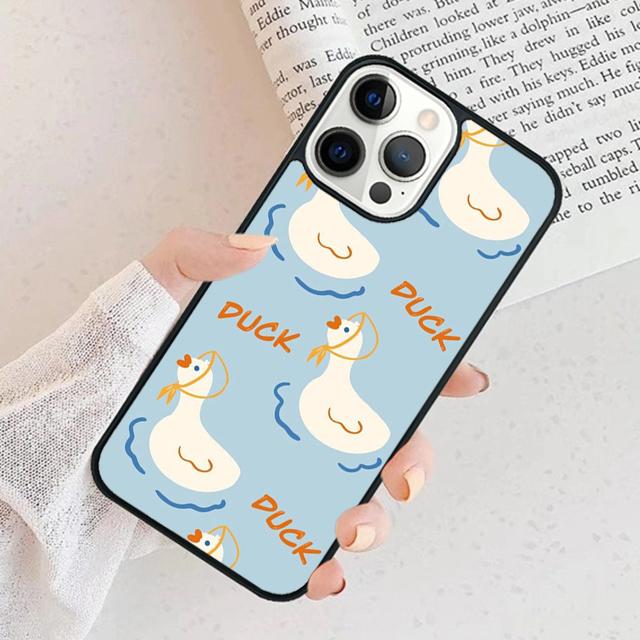 Cartoon Cute Animal Duck Phone Case For iPhone 17 Air 15 16 Cover 11 13 14 Pro Max 12 Plus Max Fundas