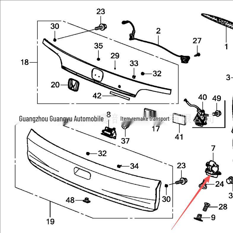 Premium Rear Cover Lock 74800-TF0-J01, 4P, No Wire, for Ciimo Jade Odyssey