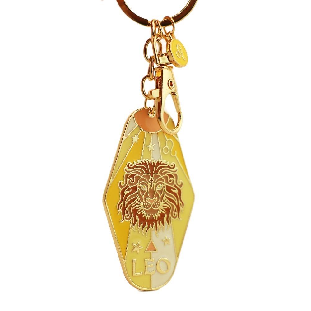 Lion Constellation Metal Pendant Capricorn Car Keyring 12 Constellation Keychain  Kids Girls