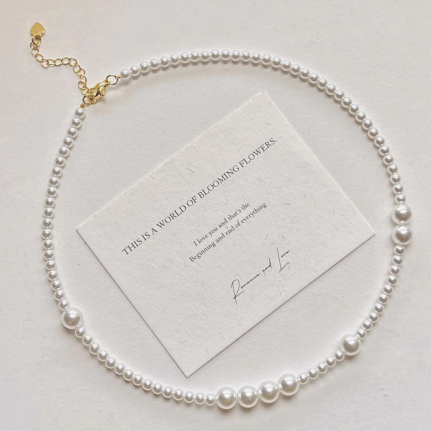 

High Quality Cold White Strong Light Artificial Crystal Pearl Gypsy Star Collarbone Chain Necklace
