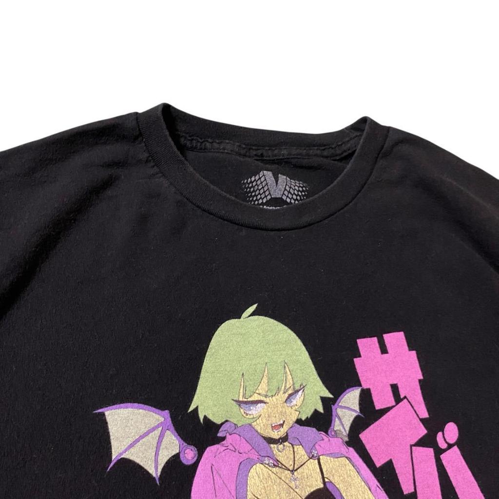 [USED] Vintage American Vampire Party Short Sleeve T-Shirt with Anime Print, I2251