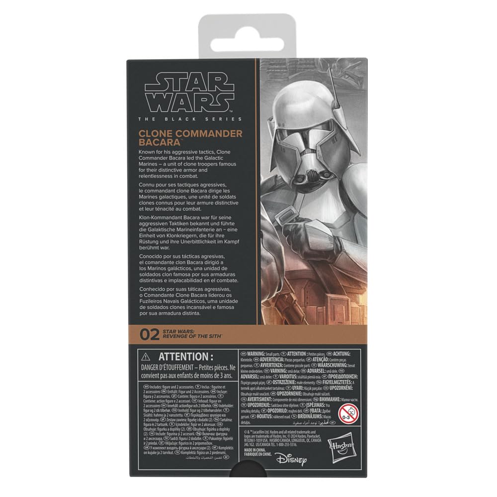 Hasbro Star Wars Black Series Clone Commander Bacara, Star Wars Episode III: Revenge of the Sith Collectible 15cm Action Figure G0883 Authentic