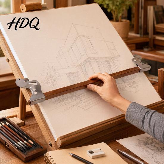 Self-locking Hand Bridge Artist Support Bridge Wooden Painting with Rod Adjustable Stable Rest for Canvas Drawing Fine Detailing Accessory