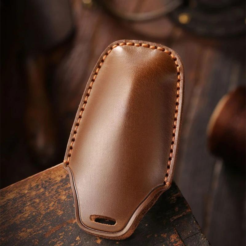 Styling Mouldings Leather Car Key Case for Nissan N7 2025 N7pro N7max Remote Protection Cover Bag Shell Keychain Housing Holder