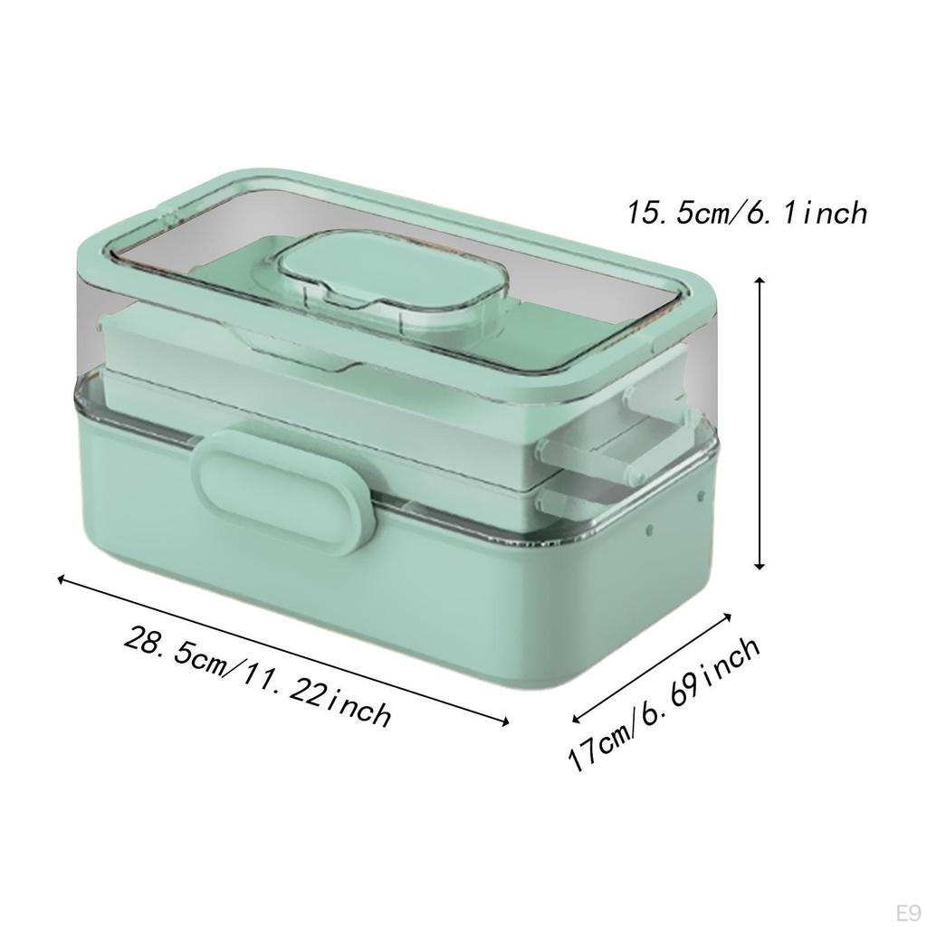 Medicine Box Clear Multifunctional Multi Layer with Lid Sundries Container Empty for Bathroom Travel