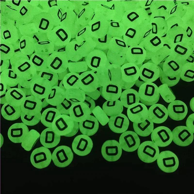 100-500PCS Acrylic Luminous A-Z 26Letter Beads Loose Spacer Alphabet Beads For Jewelry Making DIY Charms Bracelet Necklace