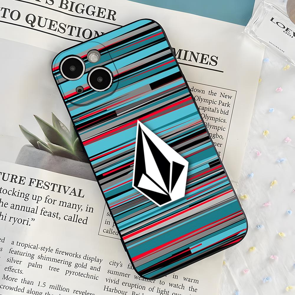 Coque de téléphone avec logo V-Volcom pour iPhone 17 Air 16 E Pro Max 15 14 13 Mini 12 Pro 11 Max Plus Coque souple noire