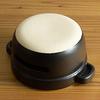 Kamoshika Douguten Tabletop Stove, Ceramic Charcoal Stove, Round, Small, Compact, Made in Japan, Black