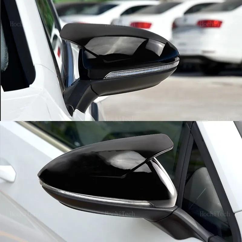 Horn Look Black Rearview Side Mirror cover Caps for Volkswagen VW Golf 7 MK7 MK7.5 GTI R GTE GTD 2013-