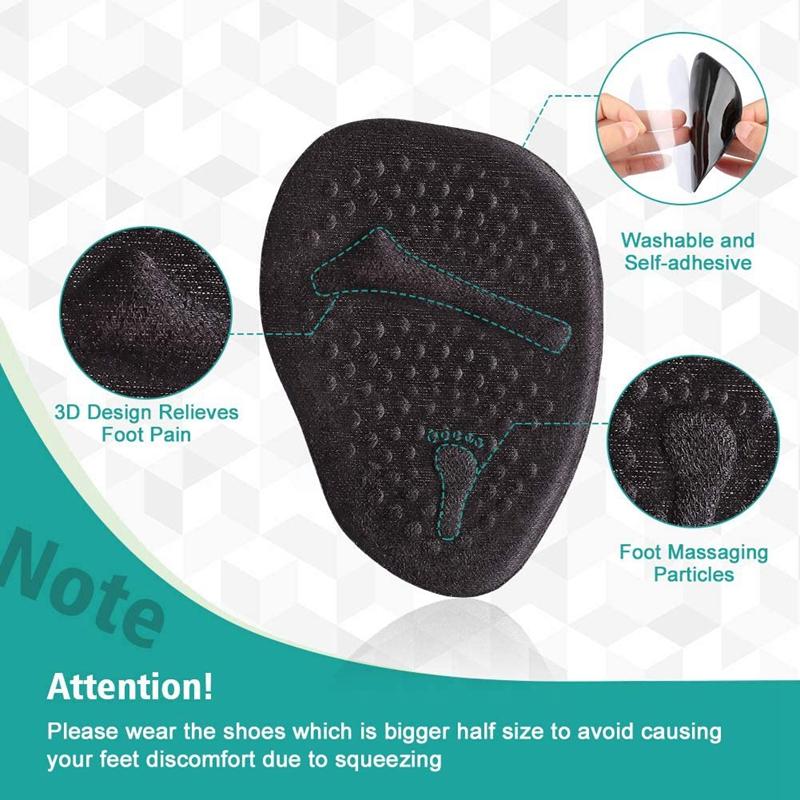 Soft Forefoot Insert Pain Relief Half Size Shoe Pad High Heels Women Sandals Anti-Slip Silicone Gel Insoles for Shoes Cushion