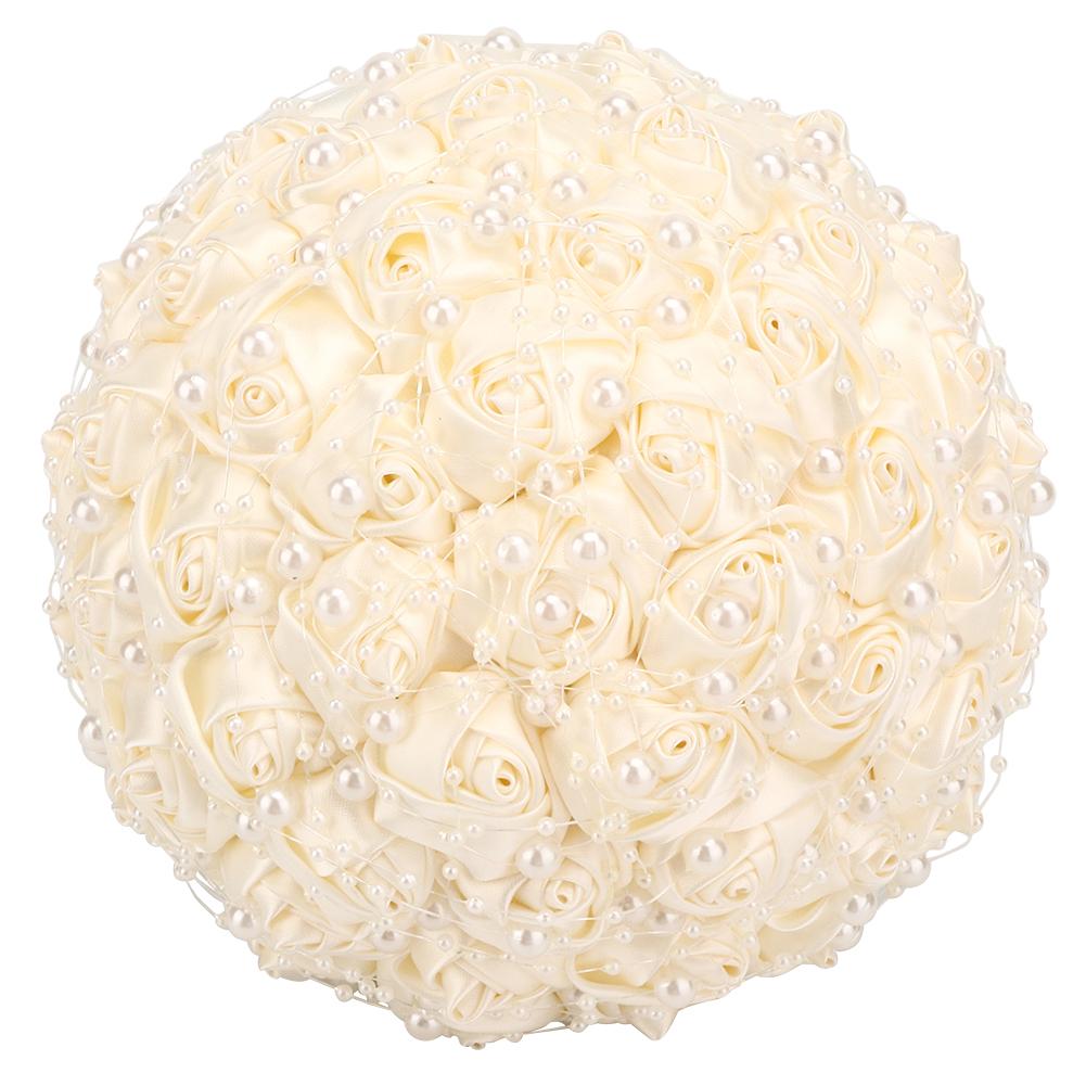 Delicate Bridal Buequet Crystal Artificial Pearl Holding Flowers Wedding Decor