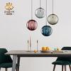 Nordic Colored Glass Ball Lustre Pendant Lights Modern Water Grain Restaurant Kitchen Hanging Light Fixture Bedroom Bedside Lamp
