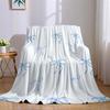Baby Blue Bow Flannel Blanket Warm Soft Halloween Christmas Couch Warm Cozy Decorative Decor Gift for All Season