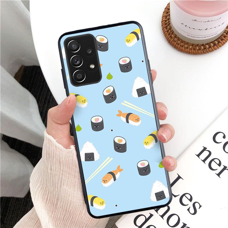 Voedsel Sushi Telefoonhoesje voor Samsung Galaxy A13 A22 A12 A32 A71 A11 A21S A33 A52 A72 A51 A50 A70 A31 M31