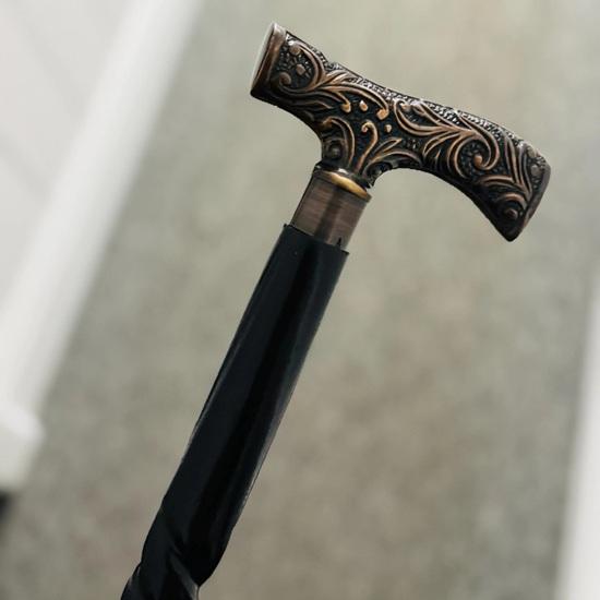 Designer Brass Derby Head Handle Wooden Walking Stick Cane 93.98 Cm Father Mother Gift Grandfather Grandmother Gift for Her Him