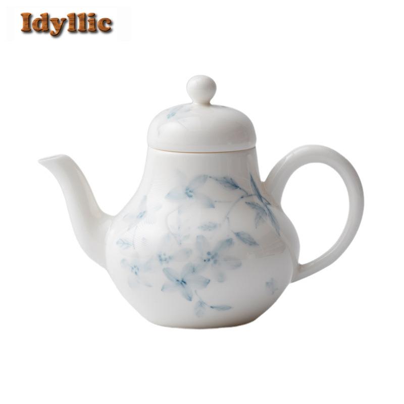 135ml Hand-painted Peach Blossom Teapot Japanese Tea Infuser Pot Tea Maker Kettle With Strainer Cafes Supplies Ornaments Craft