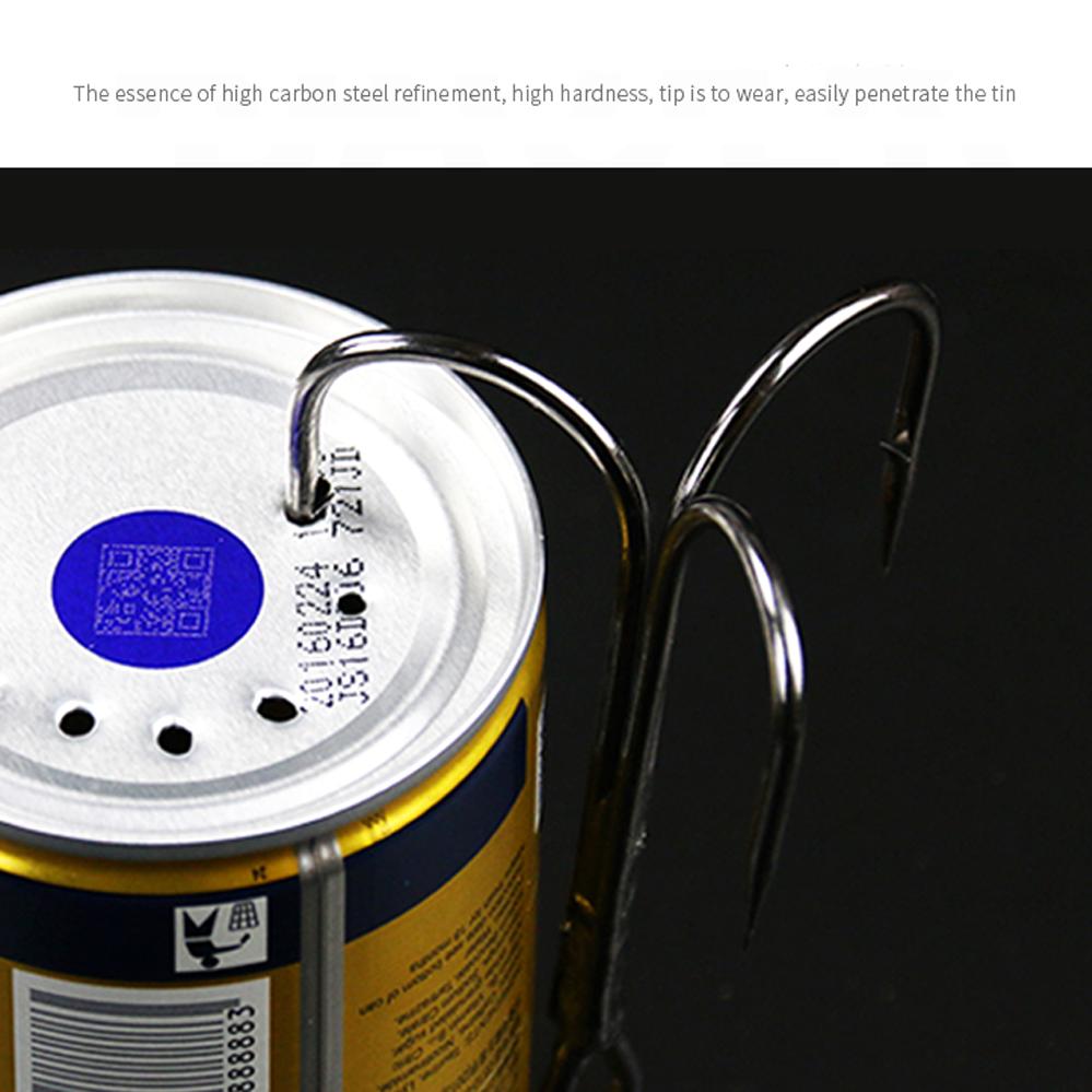 50 st/parti Fiskekrok 2/4/6/8//10/12/14# Högkolstål Tredubbelkrokar Fiskeutrustning Svarta Fiskekrokar