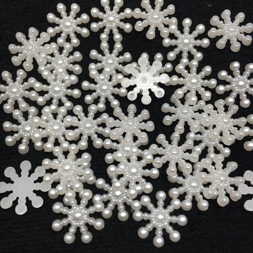 

Cardmaking Card Craft Decor Wedding DIY Christmas Snowflake Embellishment Flatback Pearl белый