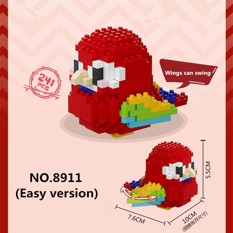 Kawaii Bird Series Micro Particle Building Blocks Cute Colorful Parrot Model DIY Bricks Decor Toys For Children Christmas Gifts