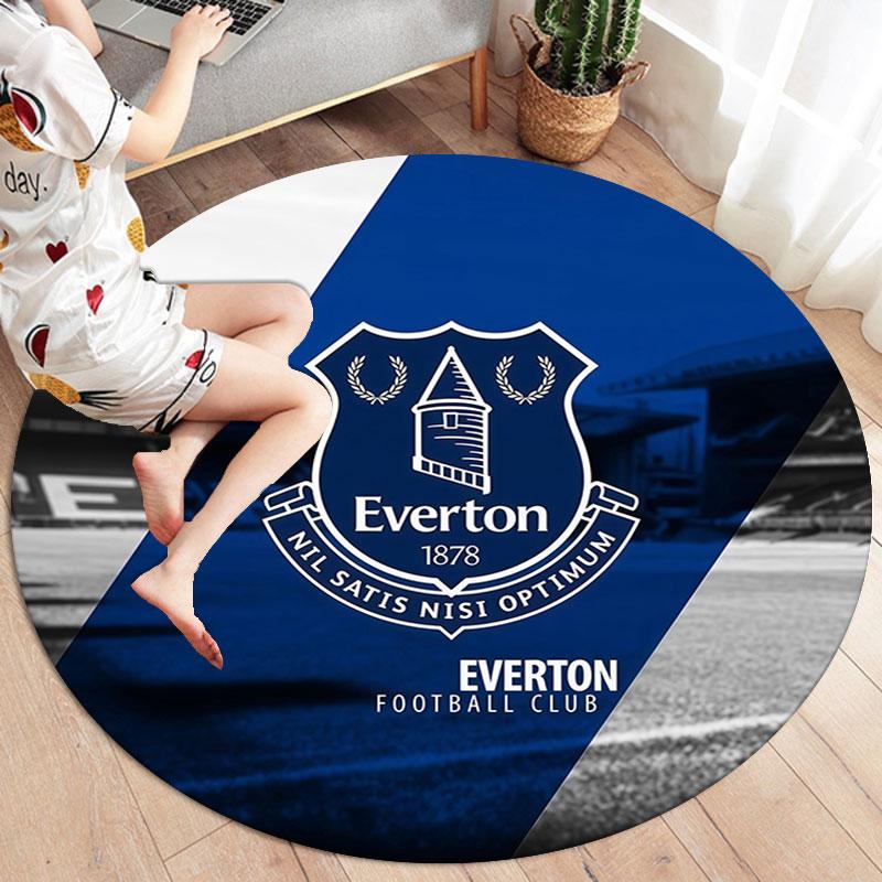 Tappeto Rotondo Everton F.C., Tappeto per Soggiorno Camera da Letto Divano Stanza dei Giochi Decorazione, Tappetino Antiscivolo