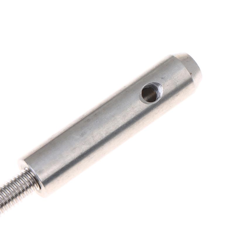 2Pcs Stainless Threaded Stud Tension End Fitting Toggle Anchor Terminal With Hexagon Bolt For 2-8Mm Wire Rope Cable Railing