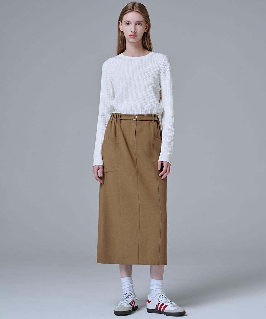 Marop 3107 Stretch H-Line Skirt (Beige)