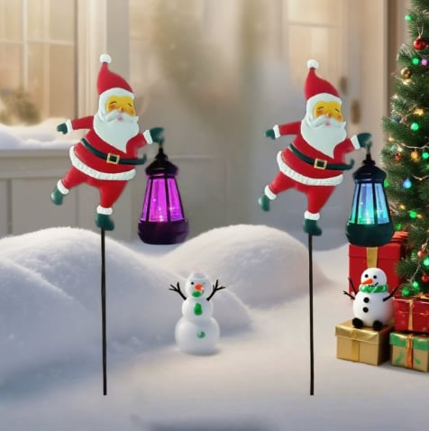 1pcs Solar Santa Claus Kettle Lights Garden Lawn Christmas Lights Kettle Ground Lamp Solar Night Lights Outdoor Decoration
