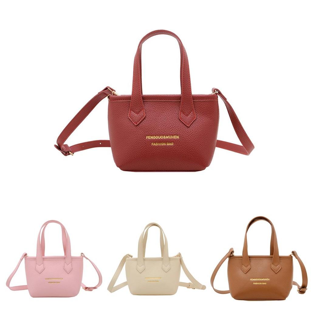 Girls Basket Fashion Bag Minimalist Solid Color Toddler Handheld Bag Bucket