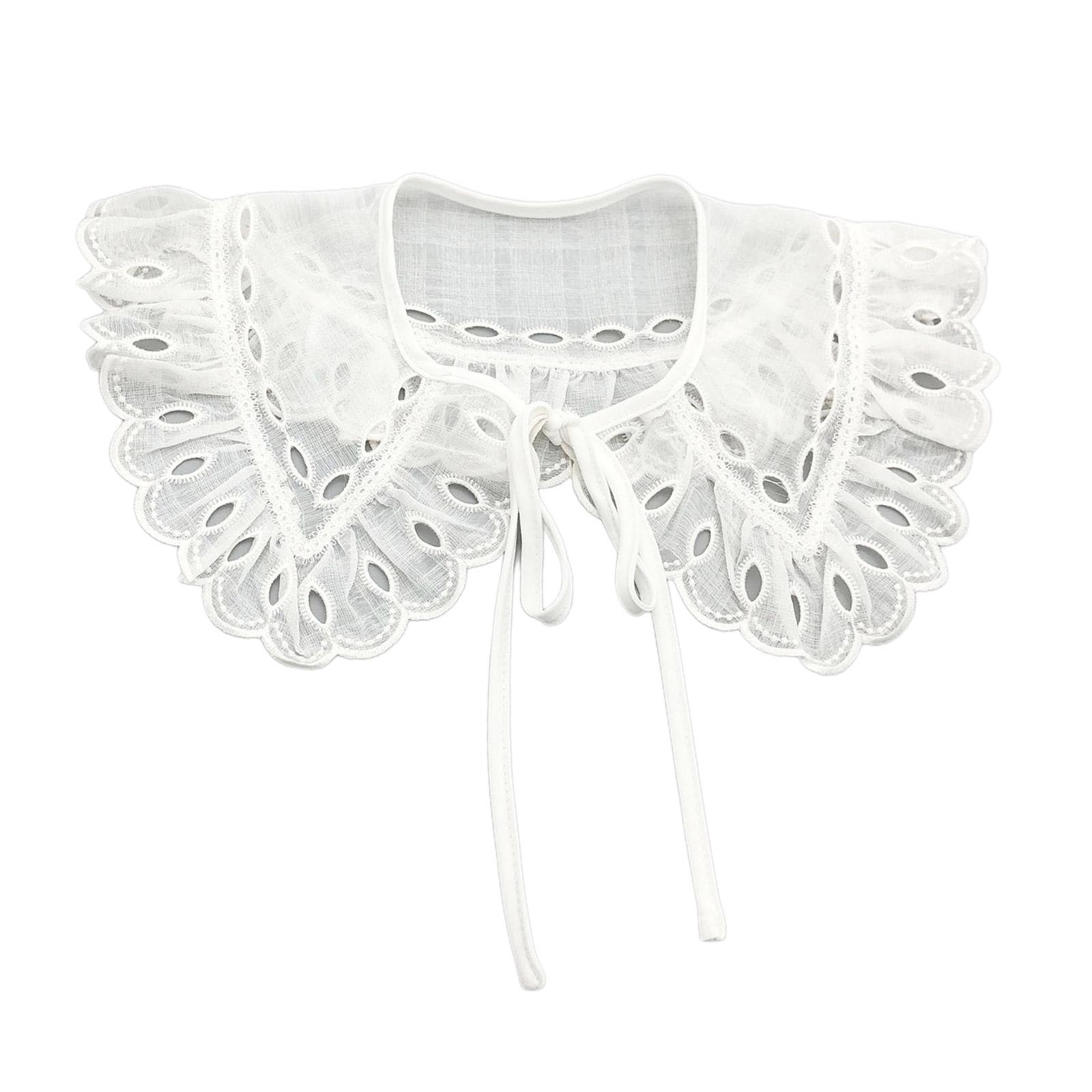 

False Collar Women Detachable Collar Dickey Collar Hanfu Shoulder Warp Collar Embroidery Collar Lace Up Neckline 1 белый