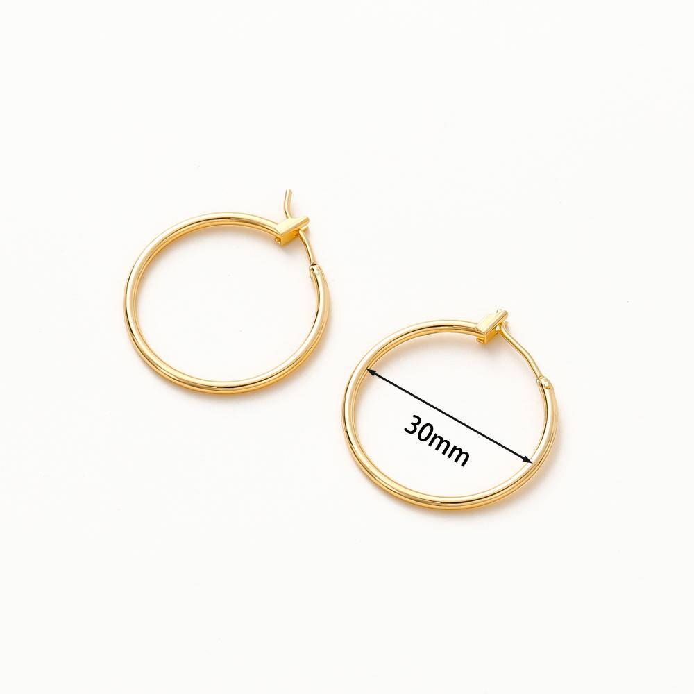 

2/4/6pcs 20 25 30mm 18K Gold Plated Round Hoop Earrings Brass Metal Circle Earring Findings For DIY Jewelry Making Craft 2pcs