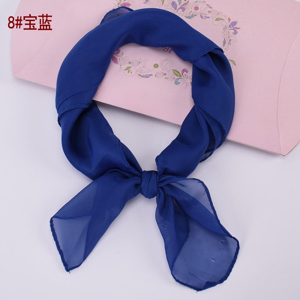 Women 65x65CM Fashion Casual Monochrome Handkerchief Lightweight And Soft Chiffon Scarf Party Gift