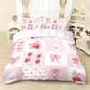 3pcs Pink Bow Pattern Bedding Set, 1*duvet Cover+2*pillowcase, Suitable for Girls and Women Bedroom, Birthday Gift