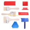 F26C 9Pcs Graining Painting Tool Set Rubber Empaistic Graining Pattern Roller