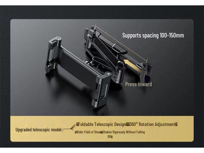 Car Seat Rotatable Phone & Tablet Holder - Foldable Rear Seat Bracket for Easy Viewing