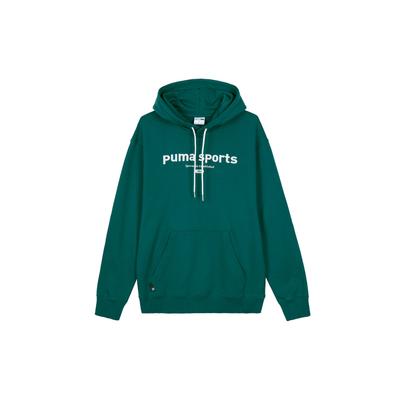 Puma Letter Print Hooded Sweatshirt Men Sweatshirts Green 623442-43