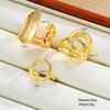 Hiphop Punk Exaggerated Asymmetrical Ring Set for Women Men Fashion Minimalist Geometric Hollow Round Unique Design Ring Jewelry
