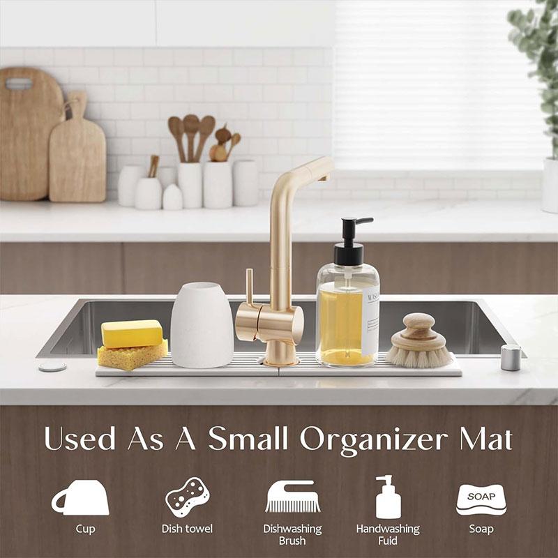 Kitchen Sink Faucet Mat Quick Drying Diatomite Sink Splash Guard Water Absorbing Stone Tray Kitchen Bathroom Sink Hand Wash Mat