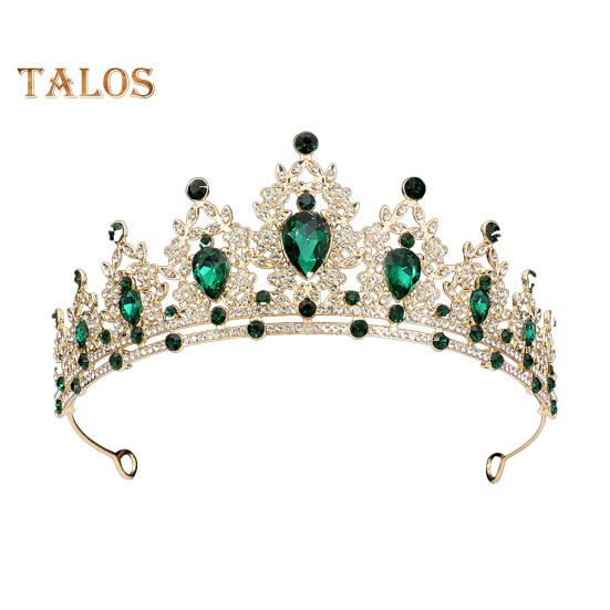 Obruče do vlasů zářící kamínky Intarzovaný dekor listů Svatební korunka Narozeninová oslava Čelenka ze slitiny Vlasové doplňky