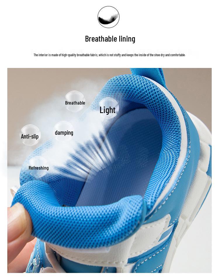 2025 Autumn Men's & Children's Non-slip Leather Sports Shoes: Korean Style, Soft Sole, Casual Dad Shoes