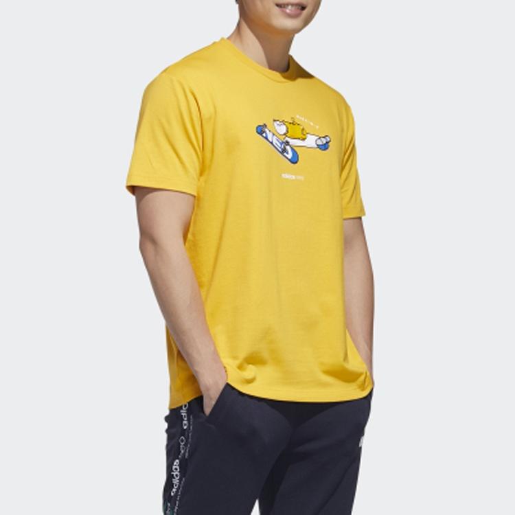 adidas neo Yellow Crossover Printing Sports Short Sleeve Yellow Men's GL7214