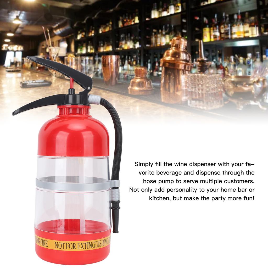Liquor Dispenser 2L Plastics Portable Extinguisher Shape Wine Dispenser for Bar Restaurant Hotel KTV