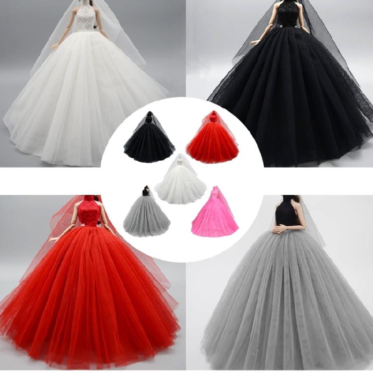 Robe de Mariée pour Poupée Jouet 1/6, Robe de Bal Formelle pour Poupée Robe du Soir avec Voile pour Collection Poupée à Articulations Sphériques Présentation et Stylisme