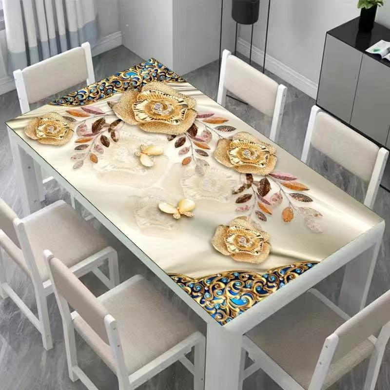 

Кожа ПВХ кофейный столик обеденный стол скатерть водонепроницаемая маслостойкая защита от ожогов грязеотталкивающая и не требующая стирки современный простой милый пасторальный стиль 60x100cm белый